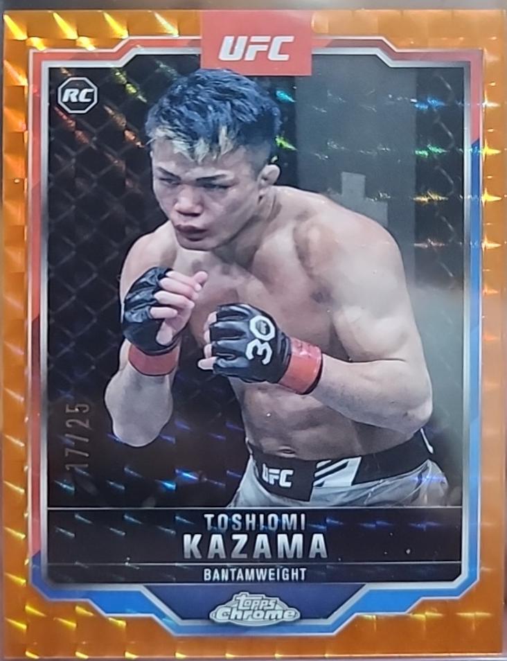 Toshiomi Kazama 2025 Topps Chrome UFC Base #150 Orange Refractor