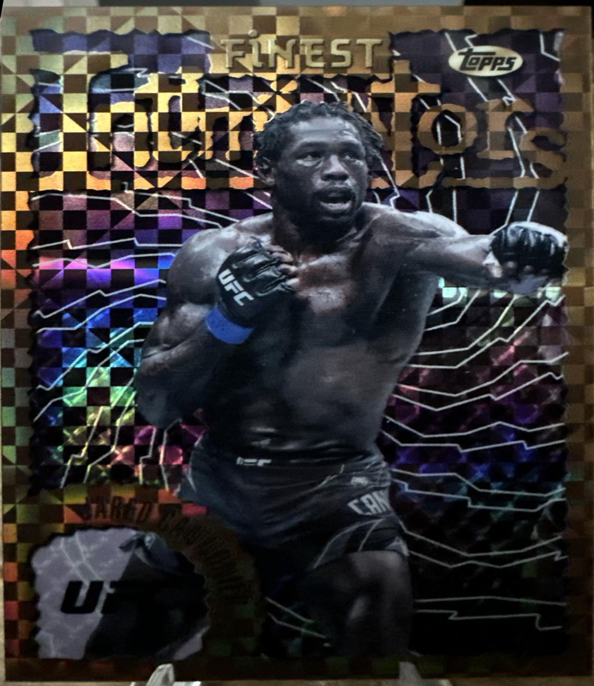 Jared Cannonier 2024 Topps Finest UFC Intimidators #INT-16 Checkerboard Refractor