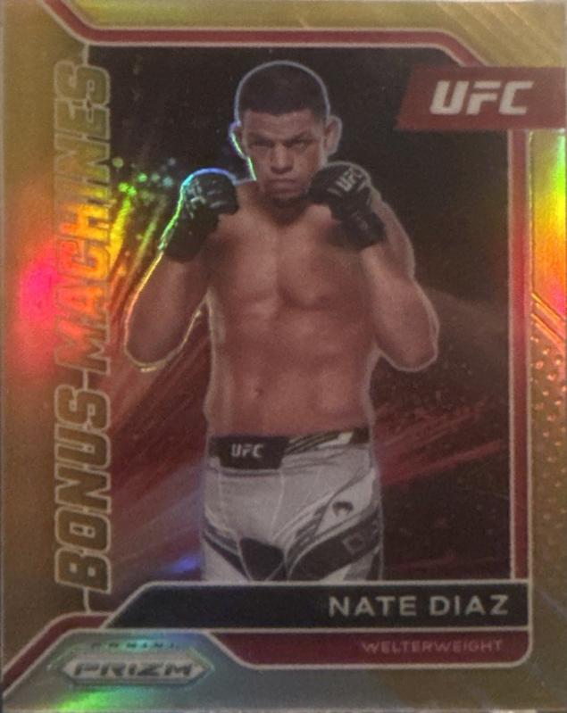 Nate Diaz 2022 Panini Prizm UFC Bonus Machines #25 Gold