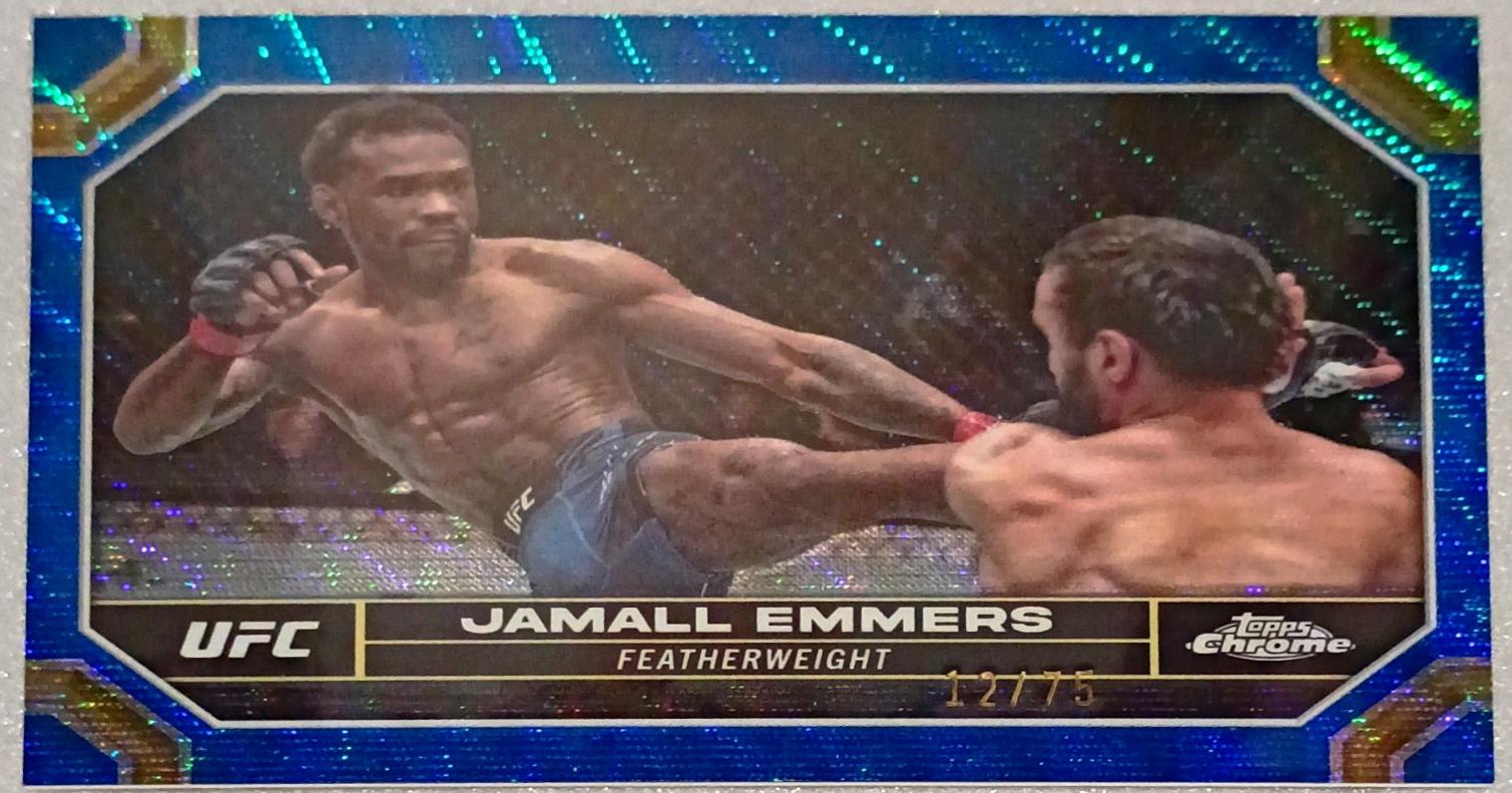 Jamall Emmers 2024 Topps Chrome UFC Base #90 Blue Wave Refractor