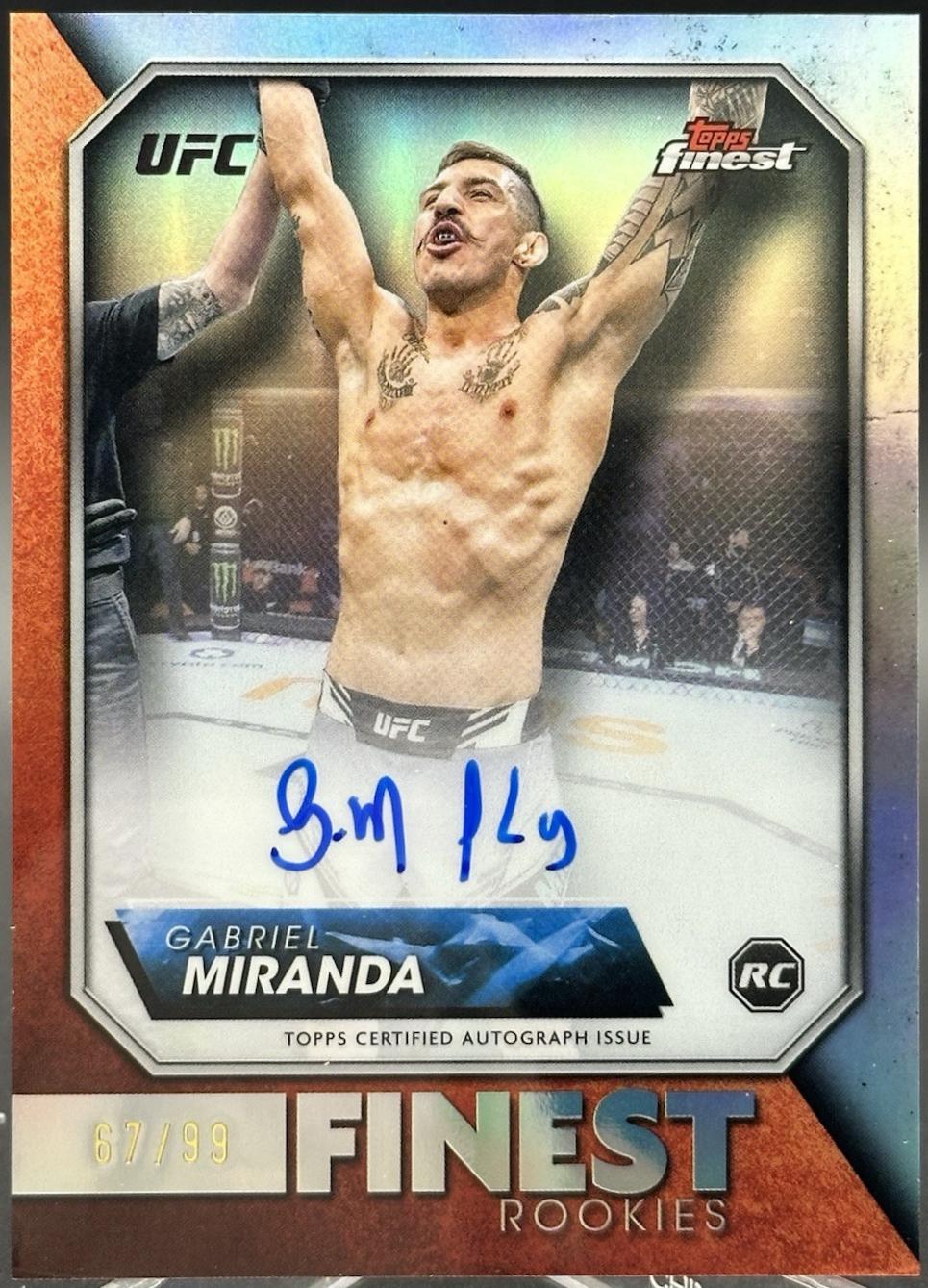 Gabriel Miranda 2024 Topps Finest UFC Rookie Finest Autographs #RFA-GM Refractor