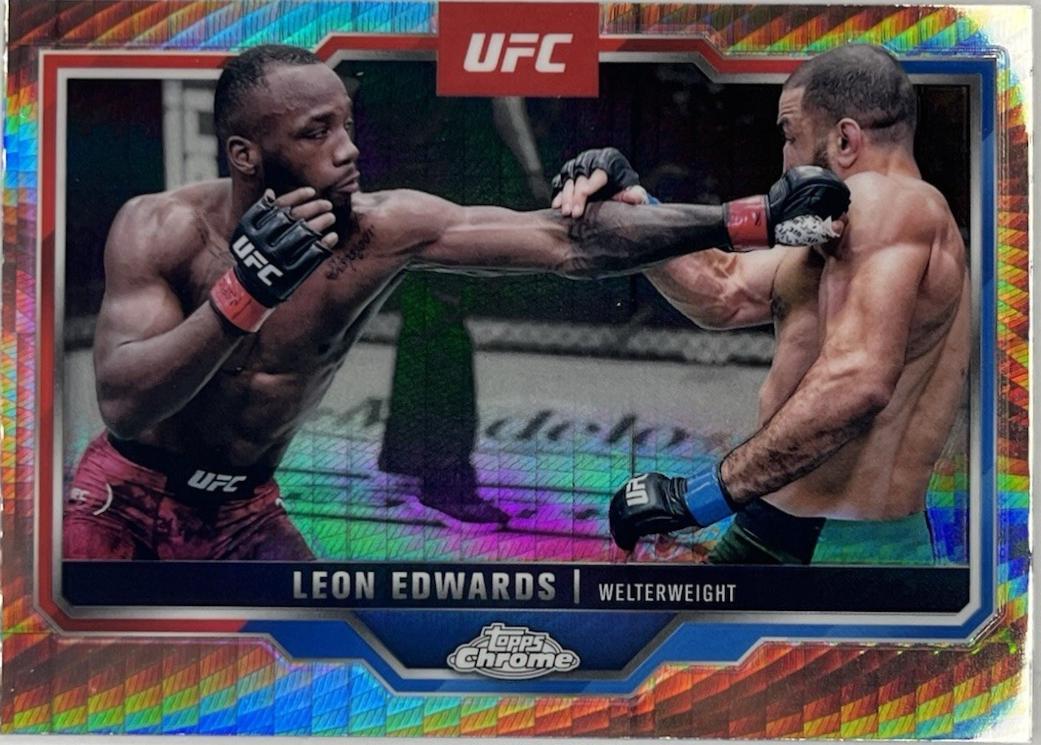 Leon Edwards 2025 Topps Chrome UFC Base #139 Prism Refractor