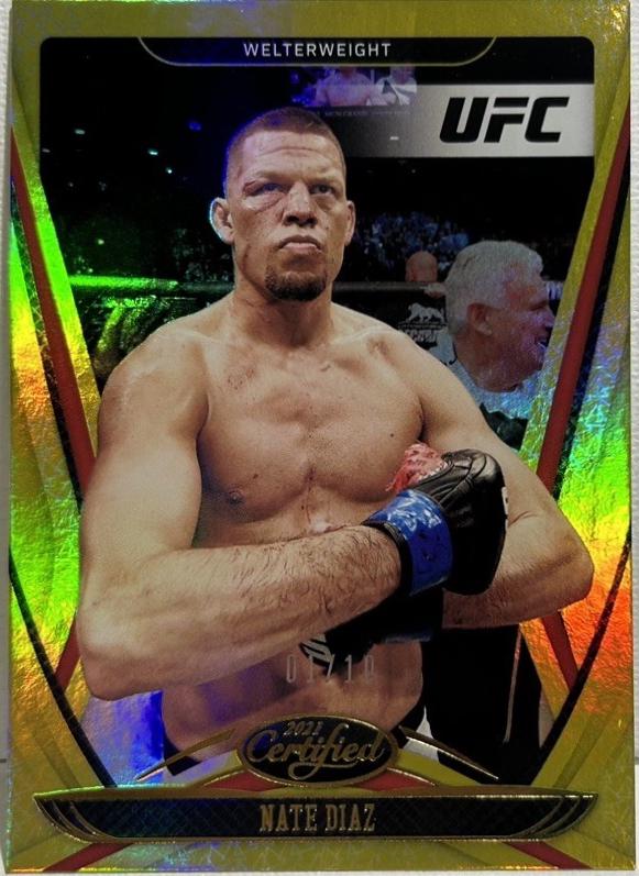 Nate Diaz 2021 Panini Chronicles UFC Base Certified #134 Asia Gold