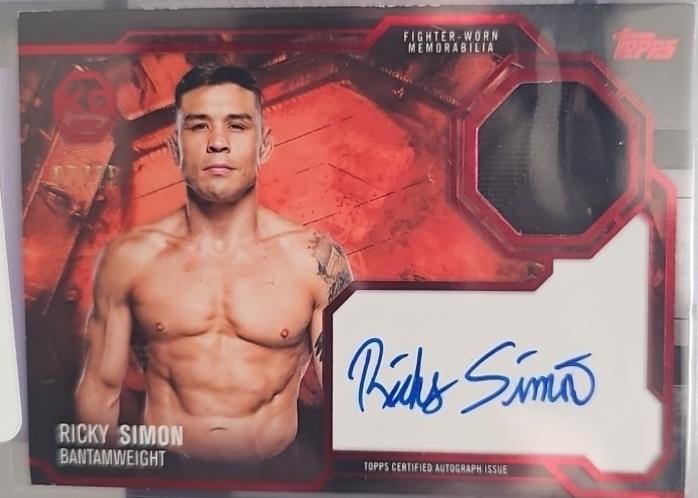 Ricky Simon 2025 Topps Knockout UFC Knockout Autograph Relics #KAR-RS Red