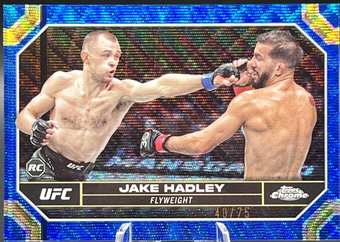 Jake Hadley 2024 Topps Chrome UFC Base #45 Blue Wave Refractor