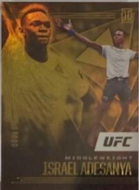 Israel Adesanya 2021 Panini Chronicles UFC Base Illusions #179 Gold