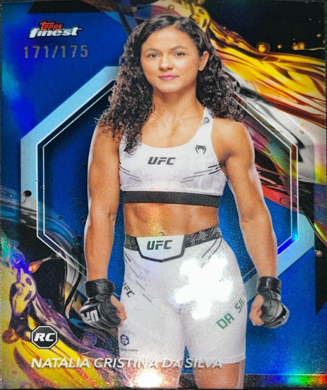 Natalia Silva 2024 Topps Finest UFC Base Uncommon #169 Blue Refractor