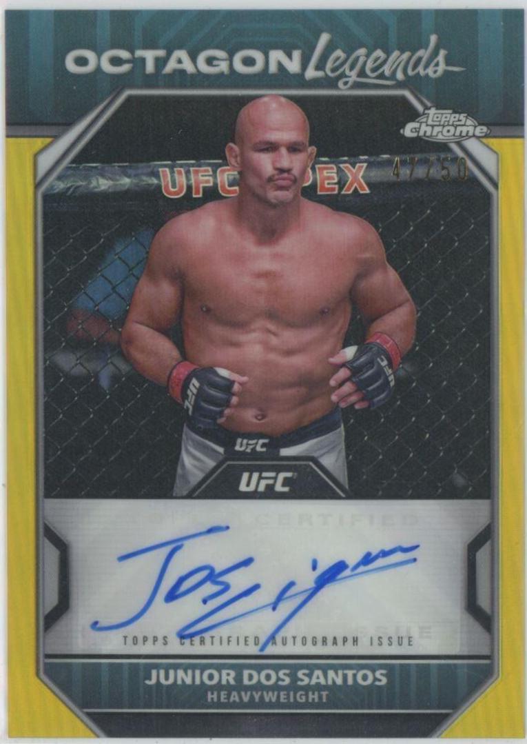 Junior Dos Santos 2024 Topps Chrome UFC Octagon Legends Autographs #OLA-JDS Gold Refractor