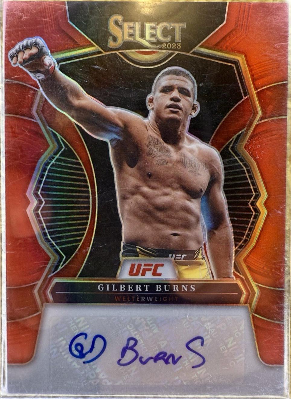 Gilbert Burns 2023 Panini Select UFC Signatures #33 Red