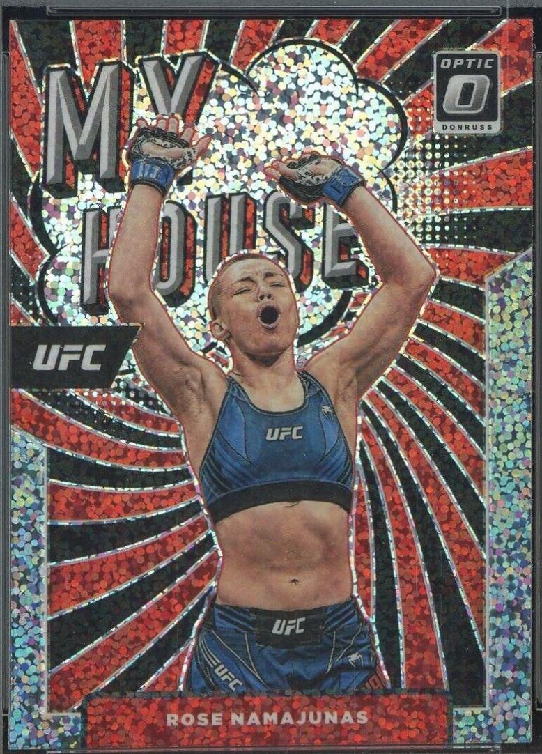Rose Namajunas 2022 Panini Donruss Optic UFC My House #5 White Sparkle