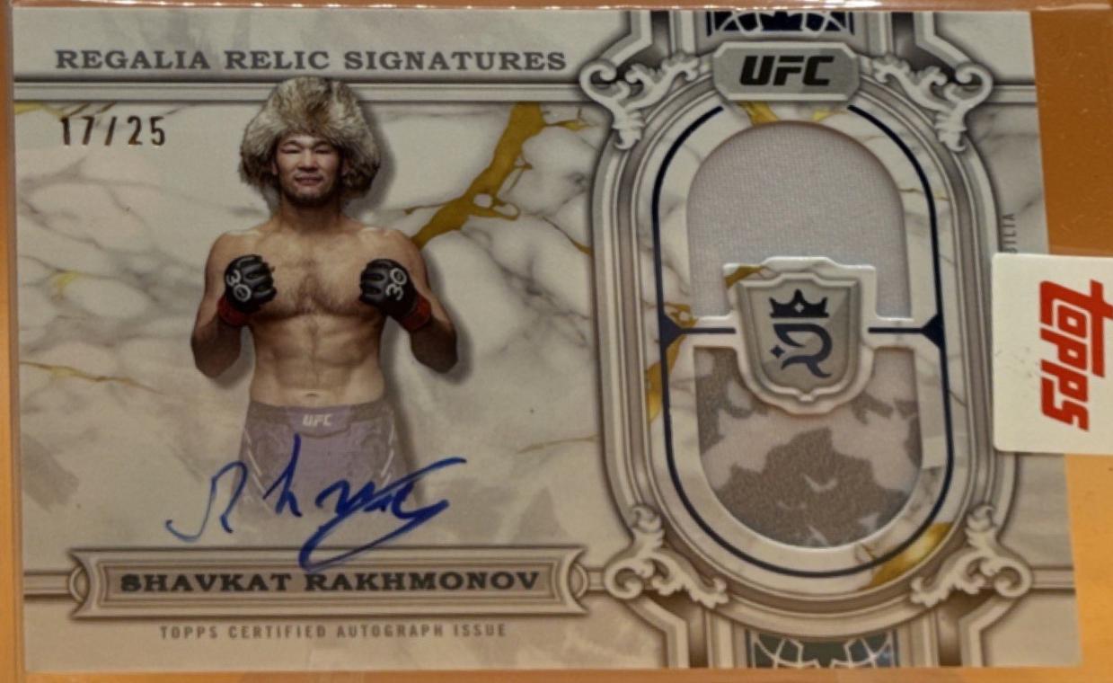 Shavkat Rakhmonov 2024 Topps Royalty UFC Regalia Relic Signatures #RRS-SRV Blue