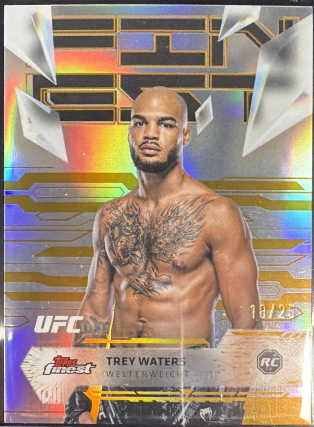 Trey Waters 2025 Topps Finest UFC Base Uncommon #176 Gold Refractor