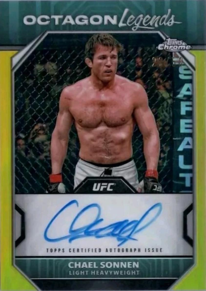Chael Sonnen 2024 Topps Chrome UFC Octagon Legends Autographs #OLA-CSO Gold Refractor