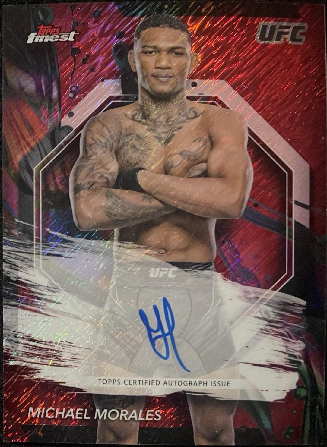 Michael Morales 2024 Topps Finest UFC Finest Autographs #FA-MMO Red Shimmer Refractor