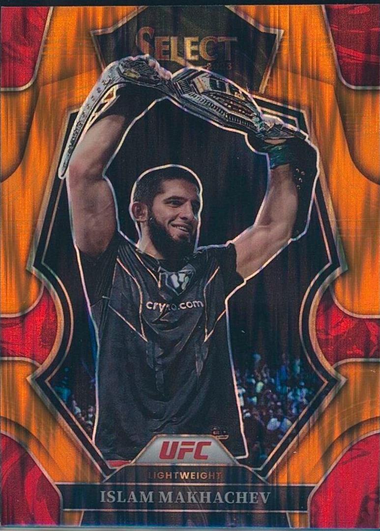 Islam Makhachev 2023 Panini Select UFC Premier Level #182 Orange Flash