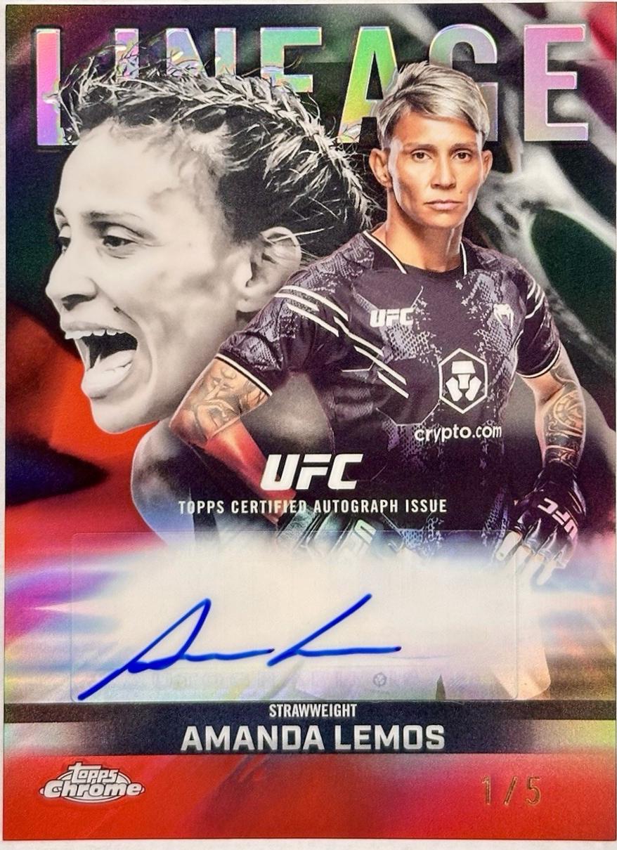 Amanda Lemos 2026 Topps Chrome UFC Chrome Lineage Autographs #CCA-AL Red Refractor