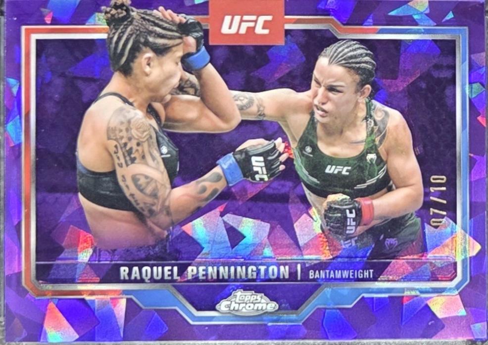 Raquel Pennington 2025 Topps Chrome Sapphire UFC Base Sapphire #156 Padparadscha Sapphire
