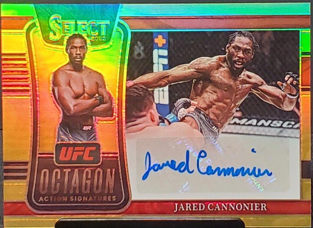 Jared Cannonier 2022 Panini Select UFC Octagon Action Signatures #33 Gold