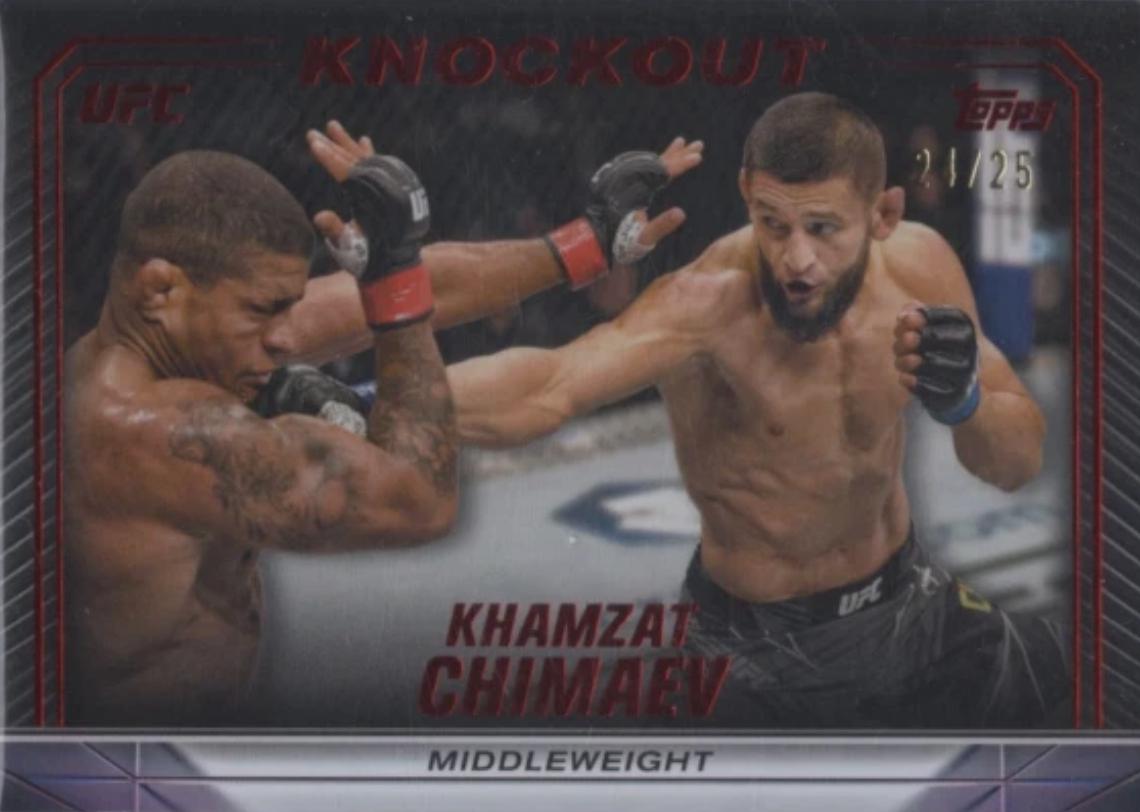 Khamzat Chimaev 2024 Topps Knockout UFC Base #4 Red