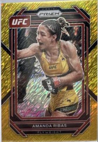 Amanda Ribas 2023 Panini Prizm UFC Base #161 Gold Shimmer