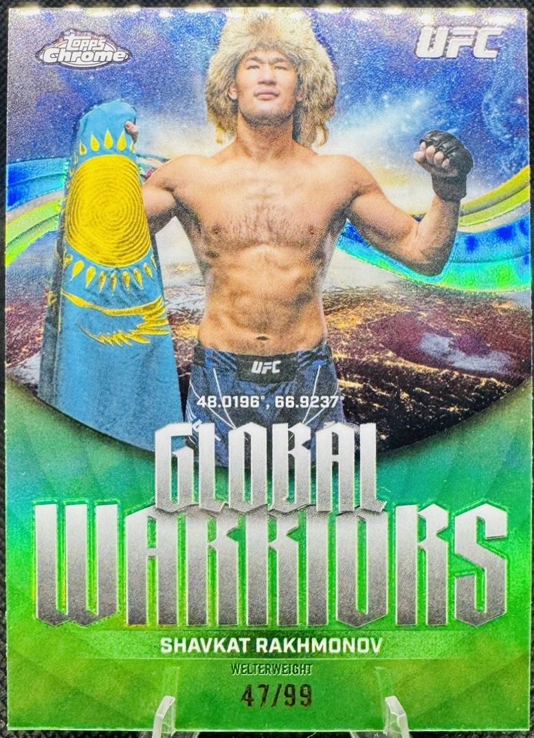 Shavkat Rakhmonov 2026 Topps Chrome UFC Global Warriors #GW-23 Blue Refractor