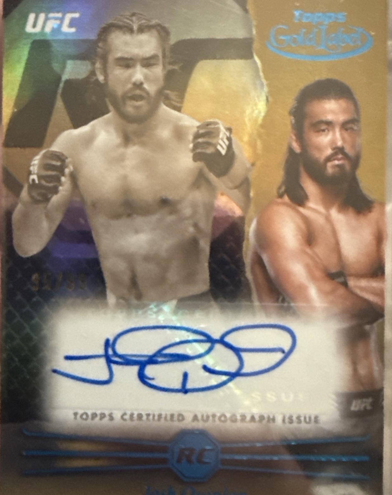 Josh Quinlan 2024 Topps Gold Label UFC Rookie Autographs #RCA-JOQ Blue