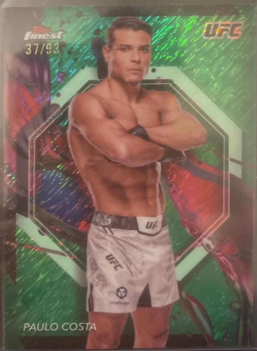 Paulo Costa 2024 Topps Finest UFC Base Rare #249 Green Shimmer Refractor