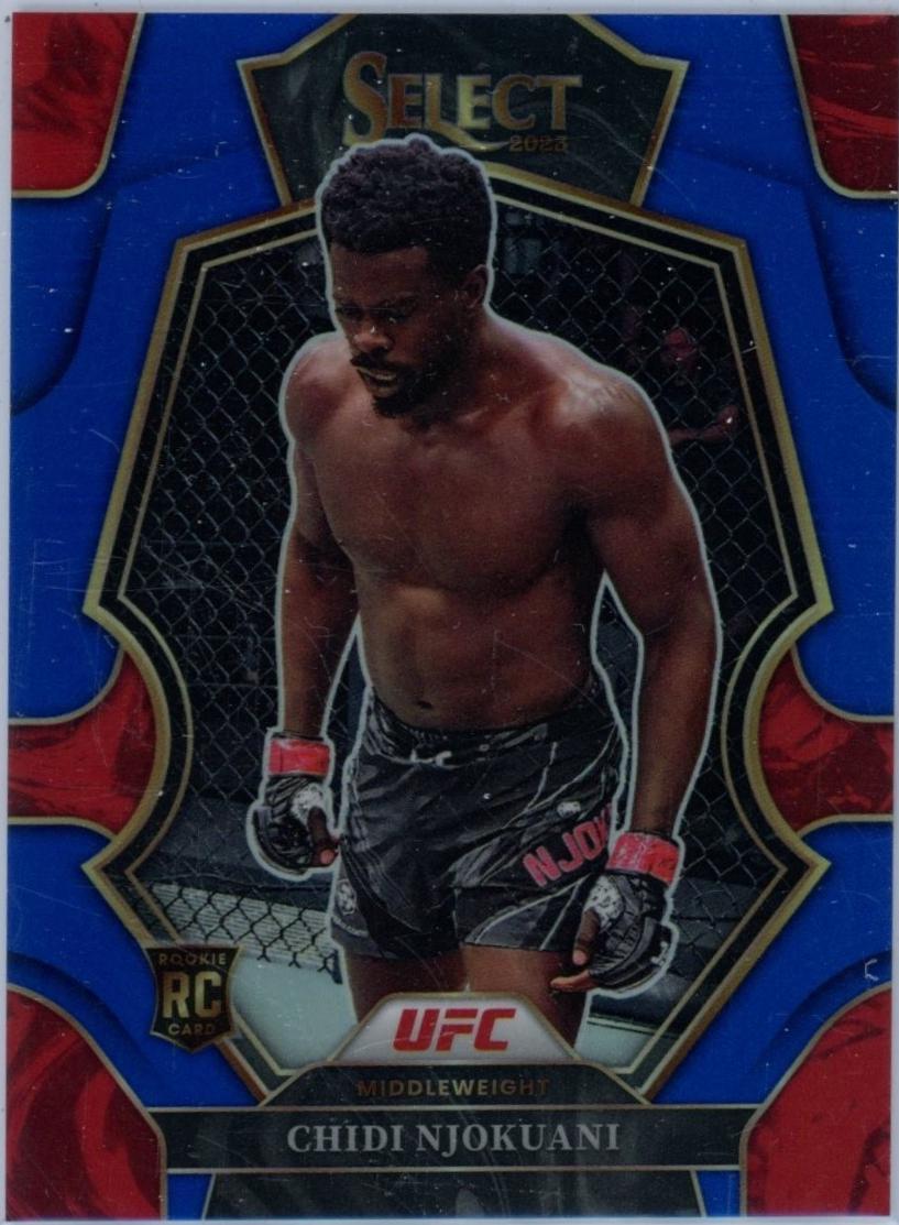 Chidi Njokuani 2023 Panini Select UFC Premier Level #160 Red Blue Prizm