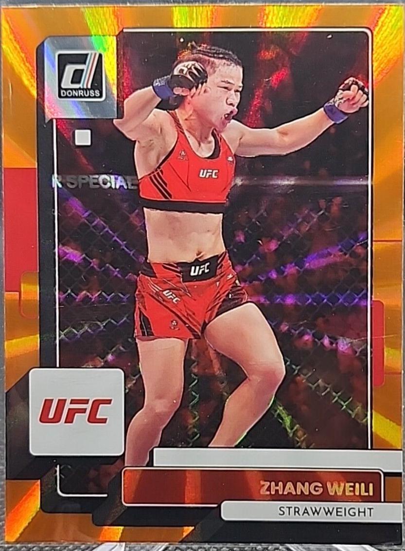 Zhang Weili 2023 Panini Donruss UFC Base #141 Orange Laser