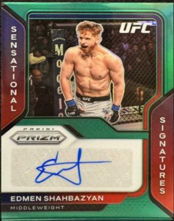Edmen Shahbazyan 2021 Panini Prizm UFC Sensational Signatures #16 Green