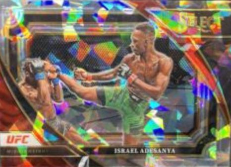 Israel Adesanya 2023 Panini Select UFC Mezzanine #323 Cracked Ice