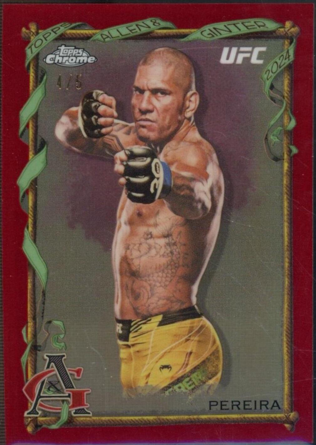 Alex Pereira 2024 Topps Chrome UFC Allen & Ginter #AAG-15 Red Refractor