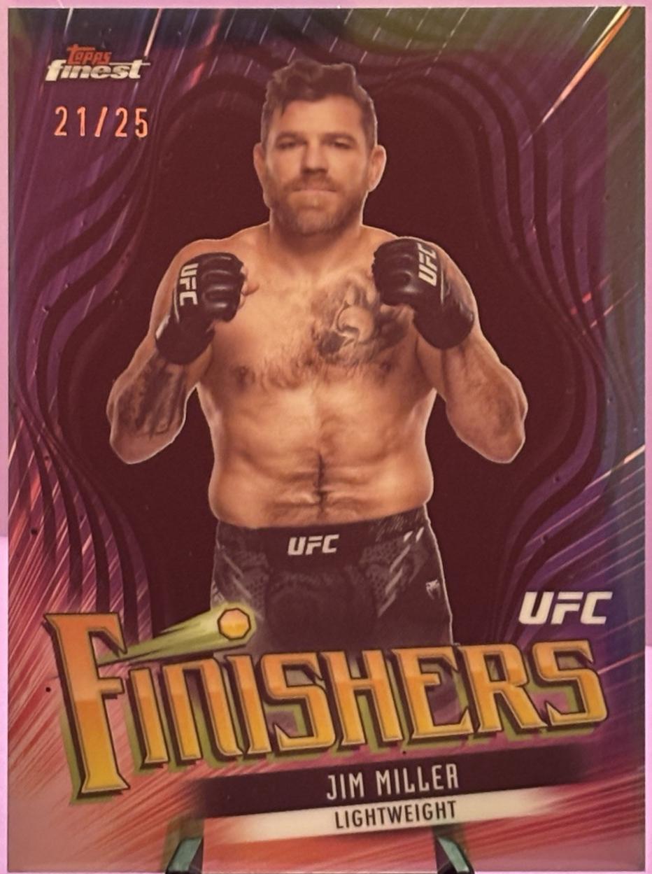 Jim Miller 2024 Topps Finest UFC Finishers #FIN-3 Black Refractor