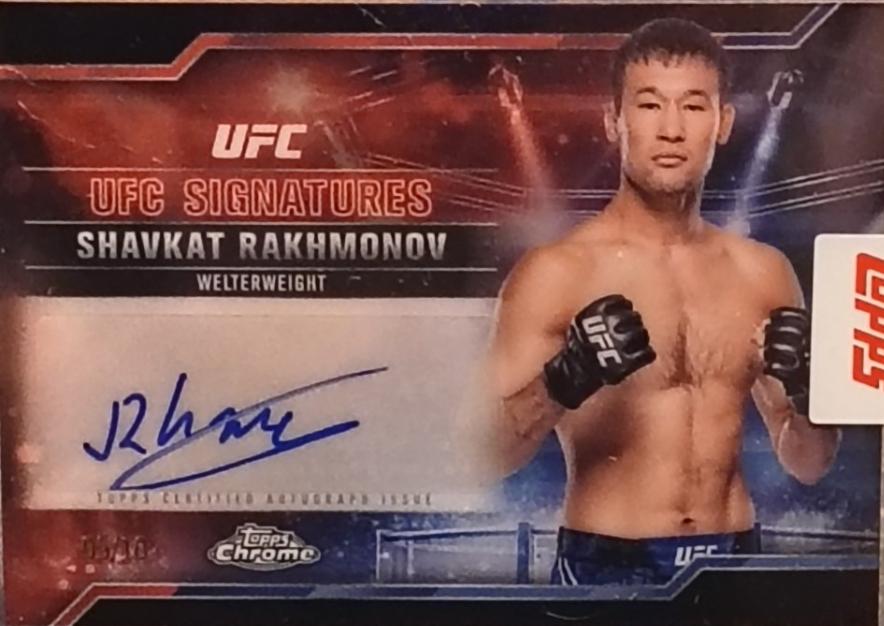Shavkat Rakhmonov 2025 Topps Chrome UFC UFC Signatures #SIG-SR Black Refractor