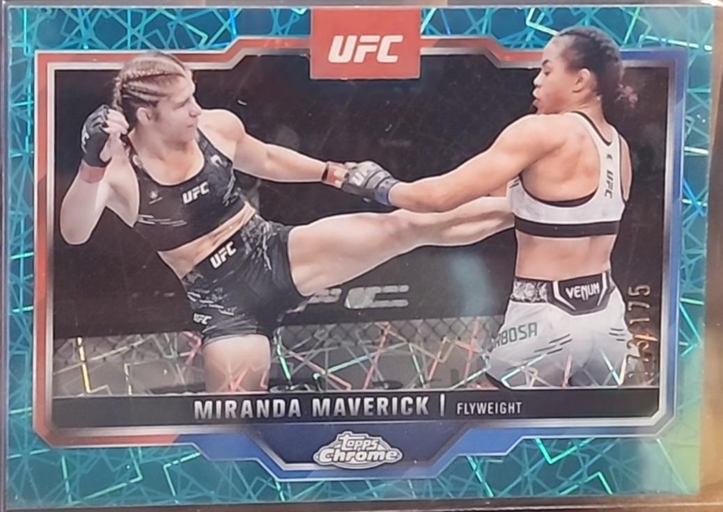 Miranda Maverick 2025 Topps Chrome UFC Base #5 Teal Lazer Refractor