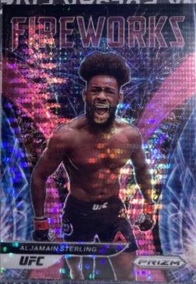 Aljamain Sterling 2022 Panini Prizm UFC Fireworks #15 Pink Pulsar
