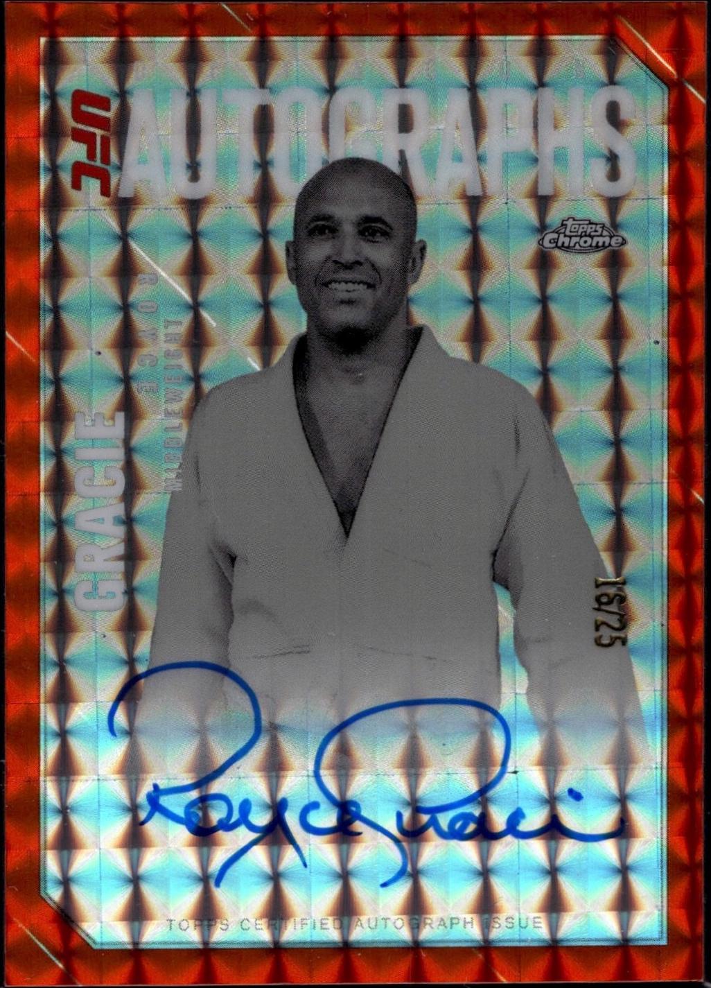 Royce Gracie 2025 Topps Chrome UFC Octagon Legends Autographs #OLA-RG Orange Refractor