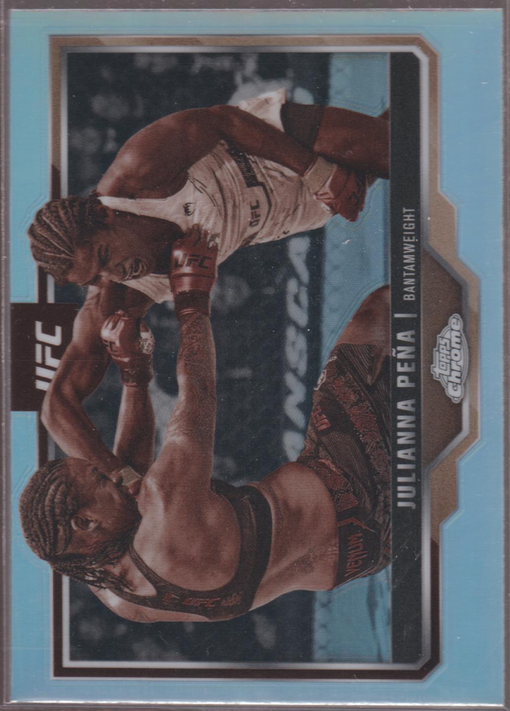 Julianna Peña 2025 Topps Chrome UFC Base #142 Sepia Refractor
