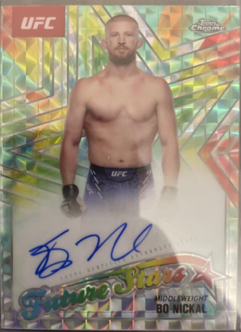 Bo Nickal 2025 Topps Chrome UFC Future Stars Autographs #FSA-BN Geometric Aqua Refractor