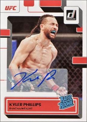Kyler Phillips 2023 Panini Donruss UFC Rated Rookies Signatures #220 Gold Laser