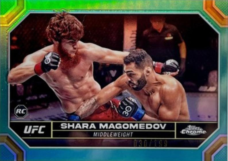 Shara Magomedov 2024 Topps Chrome UFC Base #141 Aqua Refractor