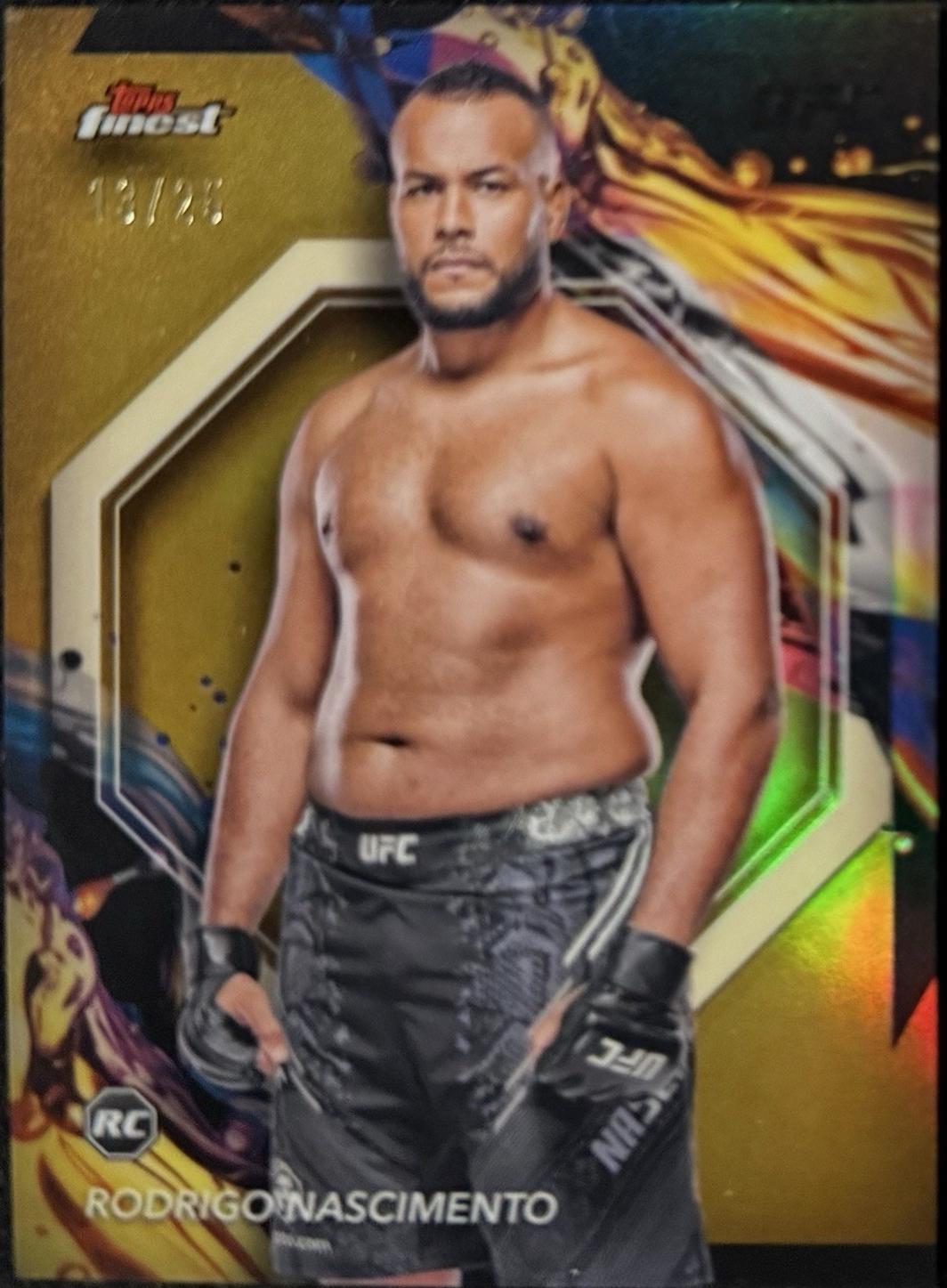 Rodrigo Nascimento 2024 Topps Finest UFC Base Uncommon #195 Gold Refractor