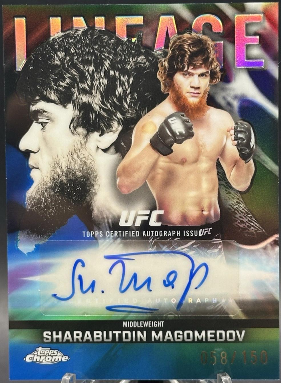 Shara Magomedov 2026 Topps Chrome UFC Chrome Lineage Autographs #CCA-SM Blue Refractor