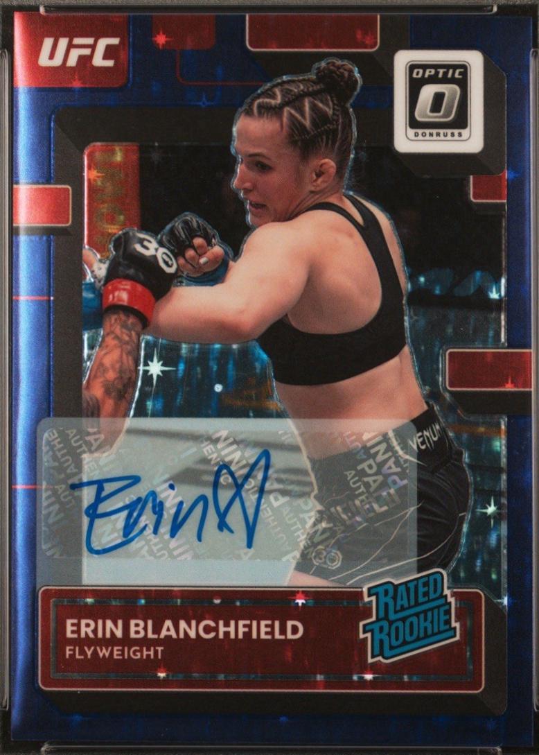 Erin Blanchfield 2023 Panini Donruss Optic UFC Base Rated Rookies Signatures #124 Purple Stars