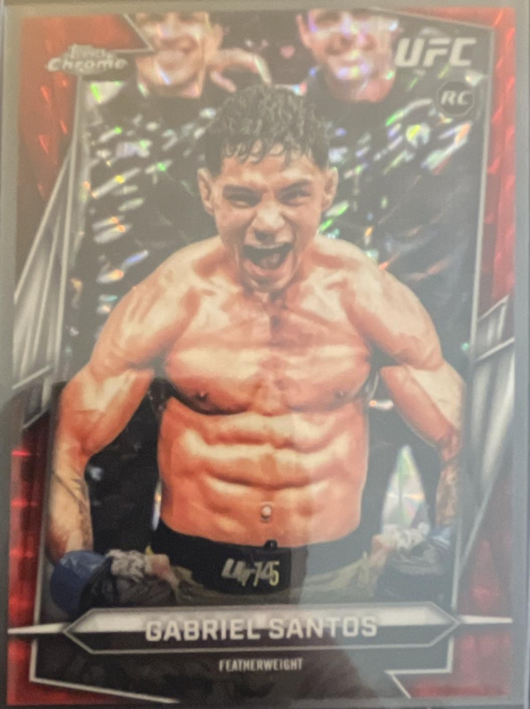 Gabriel Santos 2026 Topps Chrome UFC Base #4 Orange Mini Diamonds Refractor