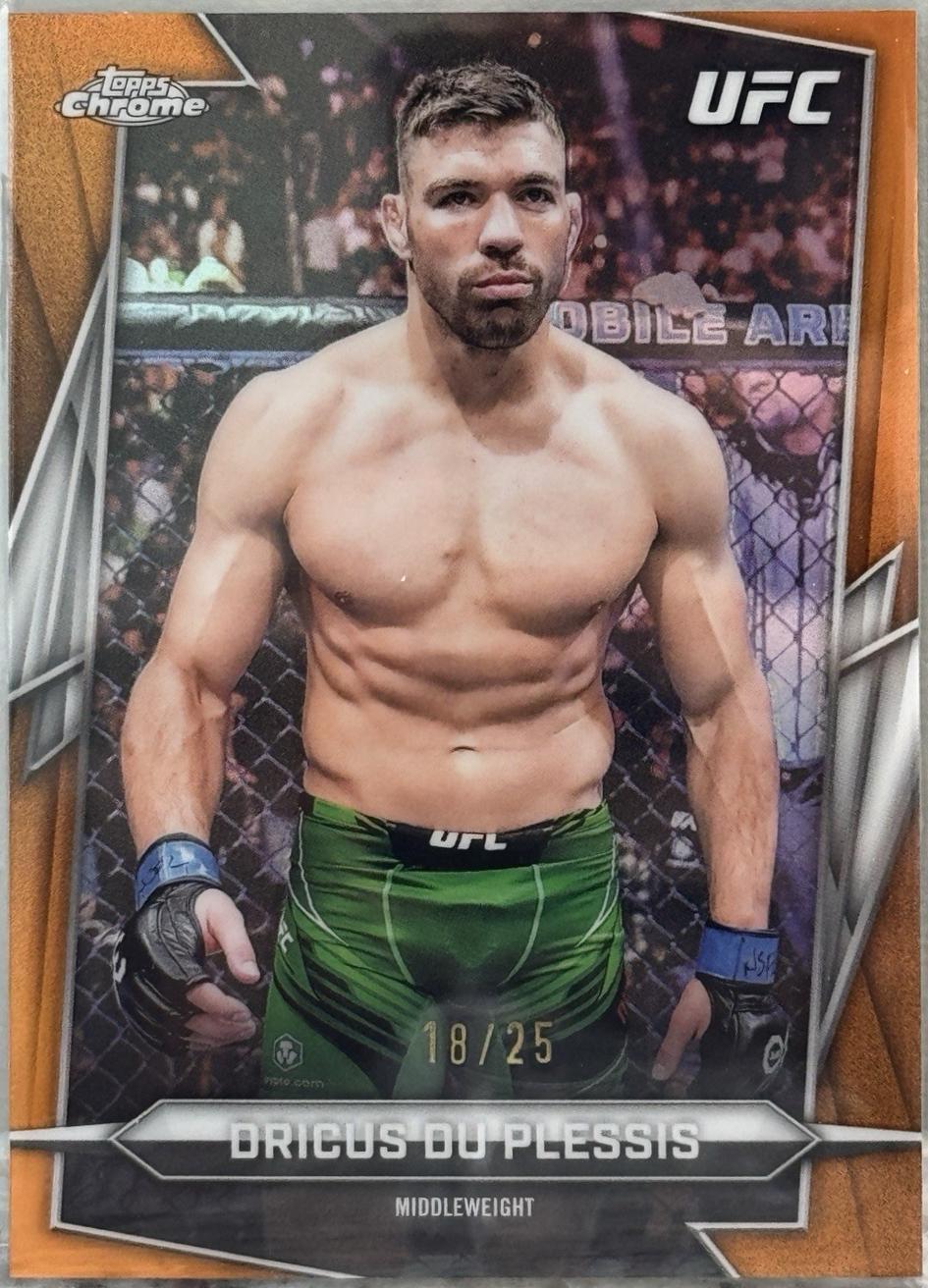 Dricus Du Plessis 2026 Topps Chrome UFC Base #10 Orange Refractor