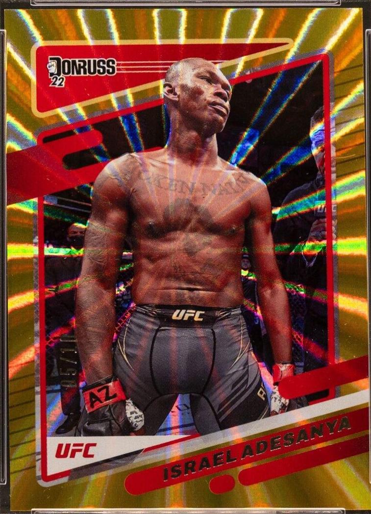 Israel Adesanya 2022 Panini Donruss UFC Base #11 Gold