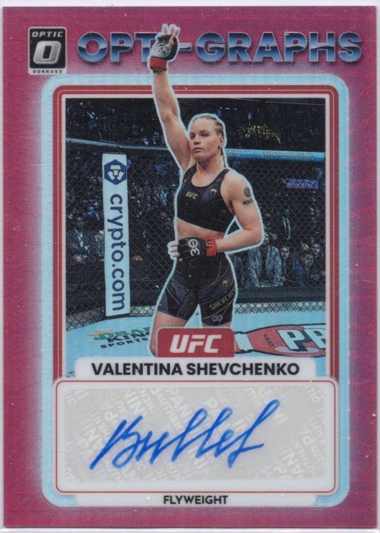 Valentina Shevchenko 2023 Panini Donruss Optic UFC Opti-Graphs #21 Red Autograph