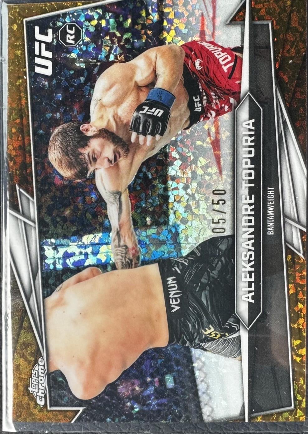 Aleksandre Topuria 2026 Topps Chrome UFC Base #187 Gold Mini Diamonds Refractor