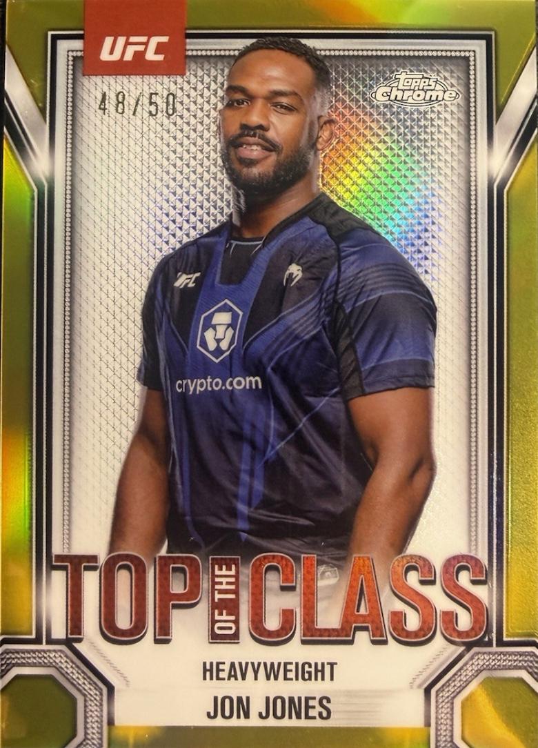 Jon Jones 2025 Topps Chrome UFC Top of the Class #TTC-20 Gold Refractor